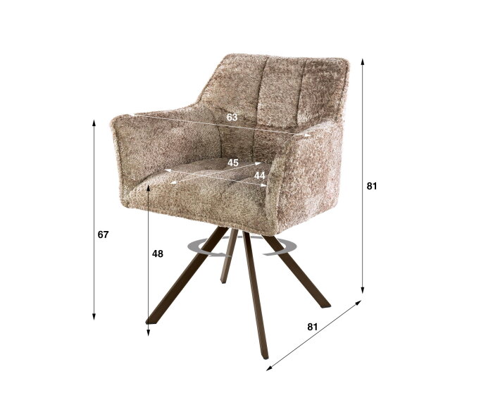 Armstoel Raster draaibaar VPE2 - Alura zand - brons