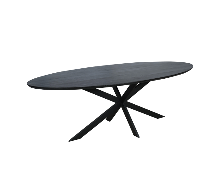 Eiken eettafel Ferris | Ovaal 210 cm | Zwart