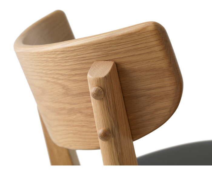 Barstoel Pero eiken zwart Pu-leer