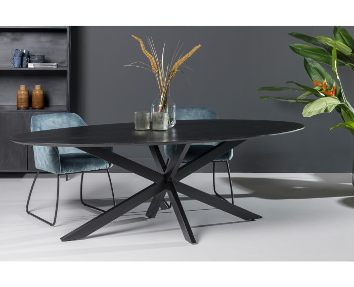 Oslo Oval Acasia Black 180 cm | Livingfurn