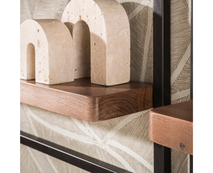 Wandschap Carve set/5 - Massief acacia bruin