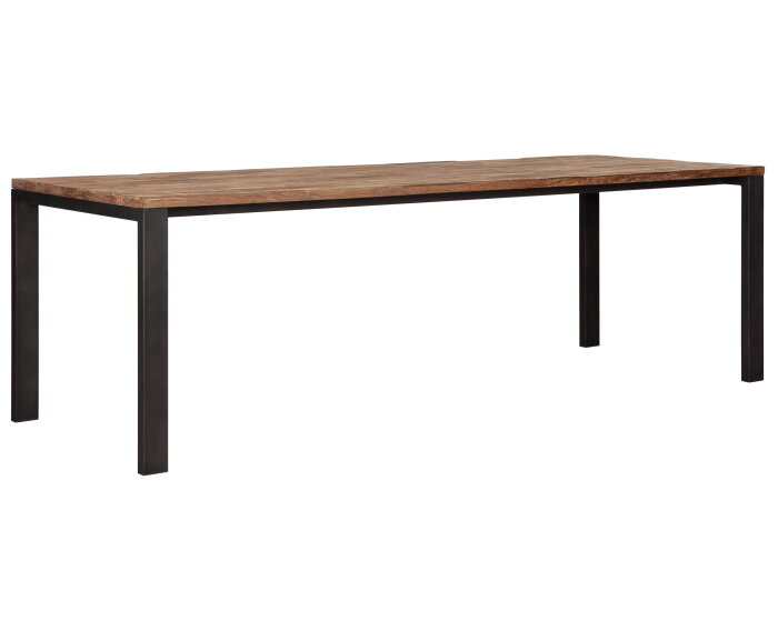 Dining table Tracks,78x250x90 cm, 3 cm recycled teakwood top