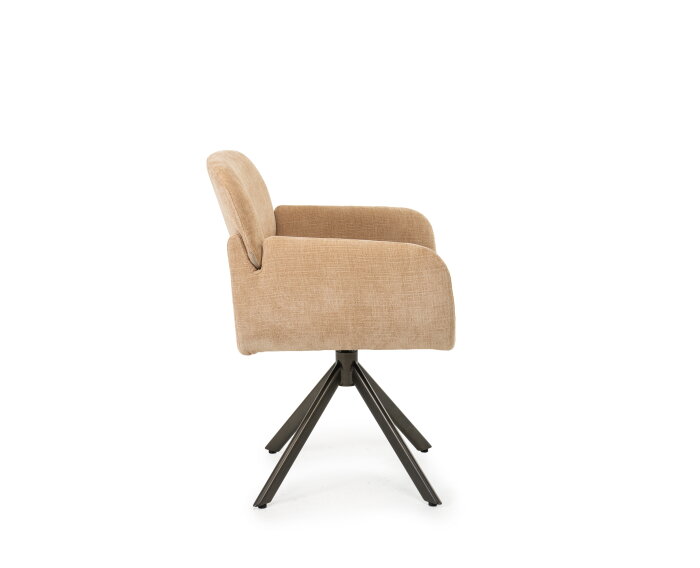 Eetkamerstoel Venice poot Venus 360 zwart - Be Cotton almond 2