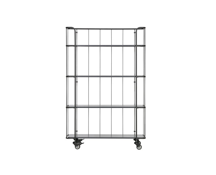 Caro Metalen Trolley Met Houten Planken Mat Zwart Hoog [fsc] - WOOOD