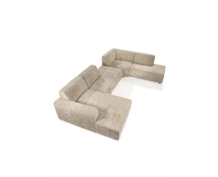 SEVN Ramona modulaire hoekbank -  U-bank Venga Liver - 466x247 cm - zelf samen te stellen