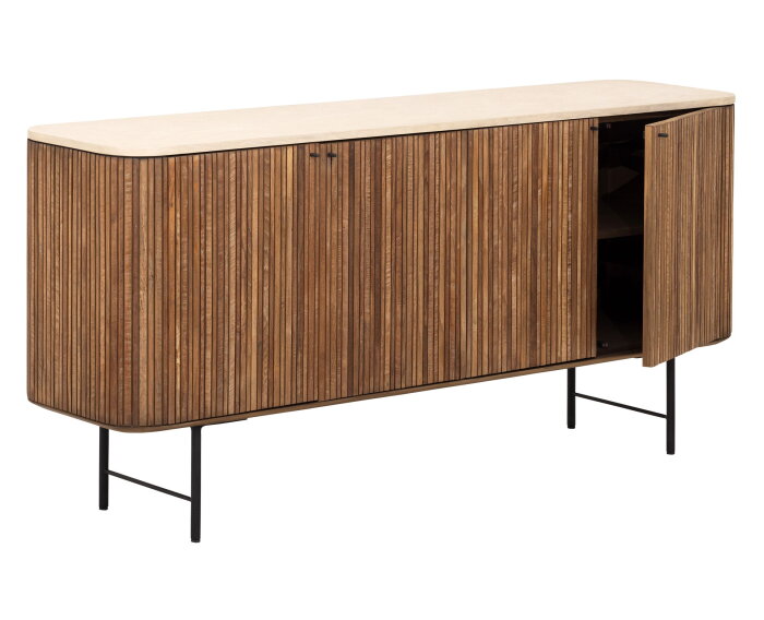 Dresser Lagoon, 4 doors,85x180x45 cm, teakwood + mortex