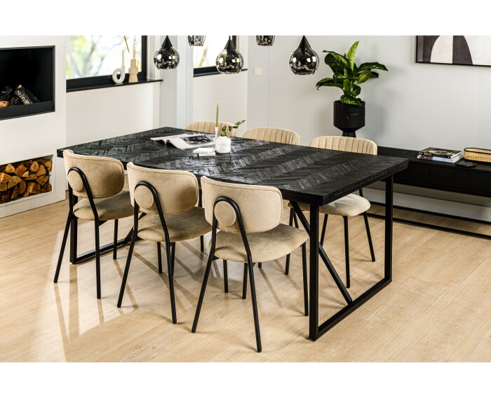 Eetkamertafel, 200x100, B340 zwart