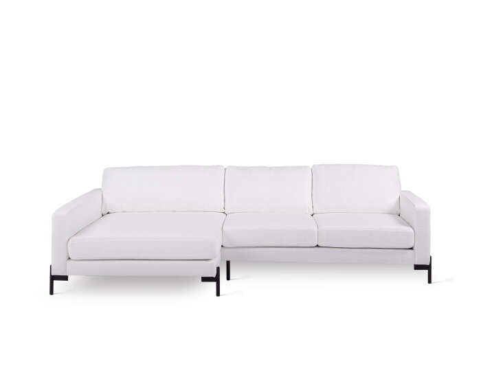 By-OLAF Hoekbank Fellow links – 3-zits met chaise longue  – Stof Grace 01 Natural - 264x161 cm