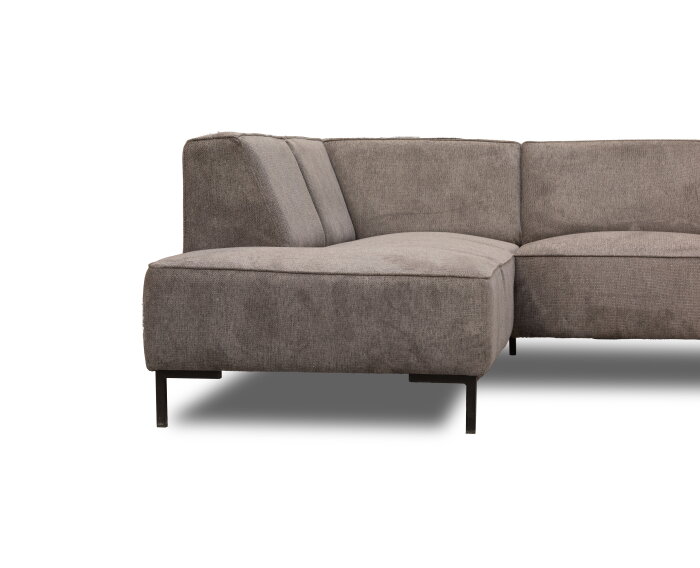 Hoekbank Riva Taupe - Glow 6 &ndash; Ottomane Links &ndash; 262x195 cm