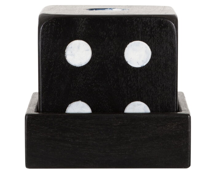 Dice Black,15x15x15 cm, teakwood black