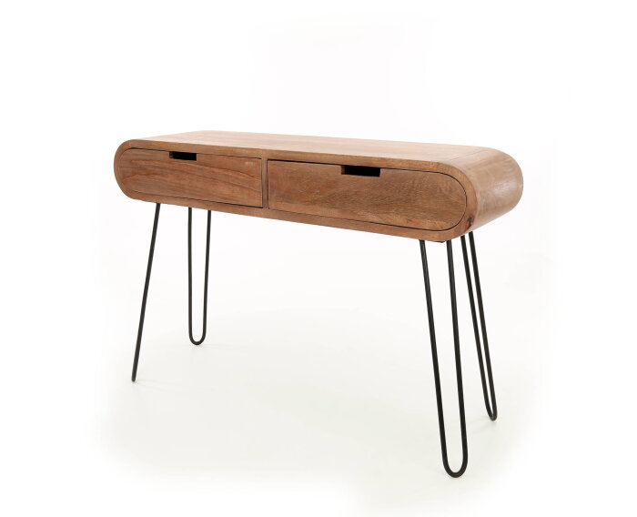 Kaptafel Barrel 120 cm mangohout - zandkleur