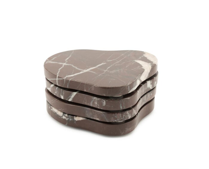 Coaster Rosso (set of 4) 11x6cm - rood | BY-BOO
