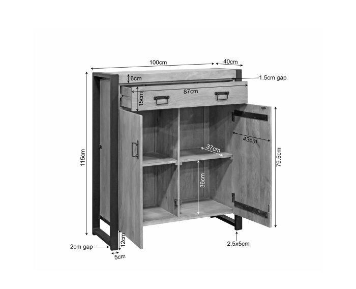 Kabinet kast Britt | 100 cm