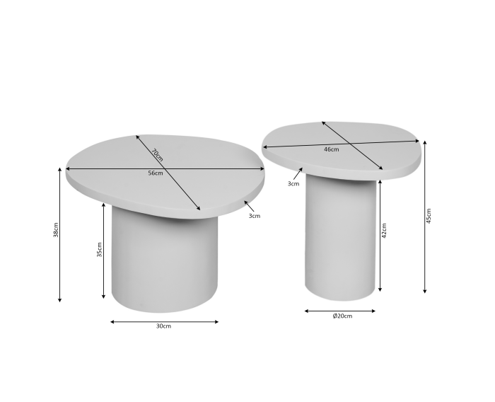 Salontafel Mirre | Brown | Set van 2