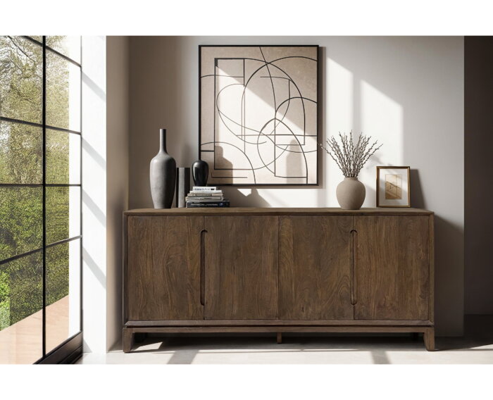 Livingfurn Cortez Dressoirl 190 cm - japandi - walnoot bruin