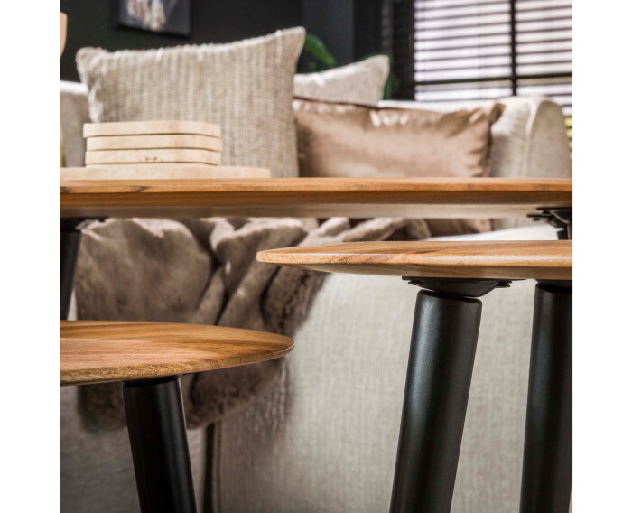 Salontafel set/3 organisch - Massief acacia naturel