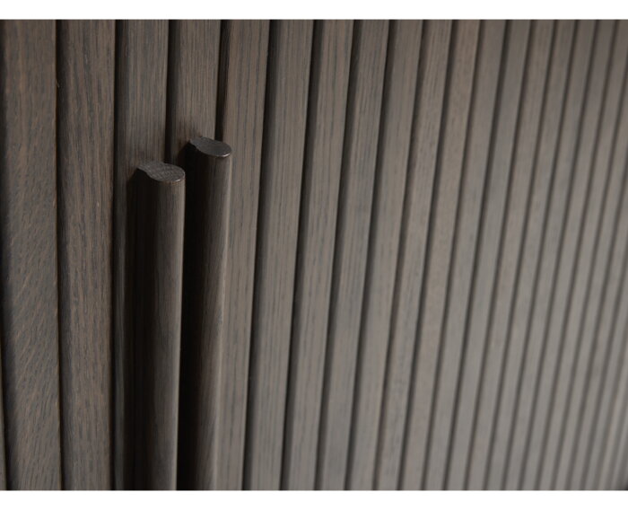 Dressoir Enna 165 cm - dark espresso eiken - travertin keramiek