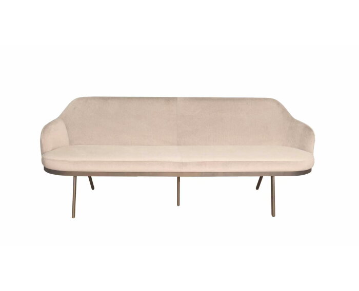 Eetkamerbank New York - Lana taupe 12 - anodic bruin - 180 cm