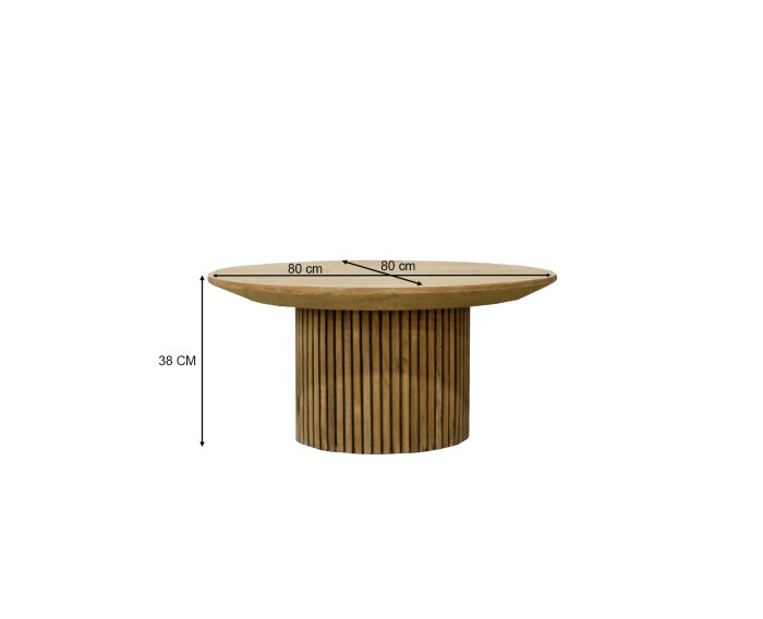Salontafel Lausanne teakhout rond 80 cm