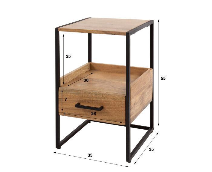Nachtkastje Niche acacia Small - naturel