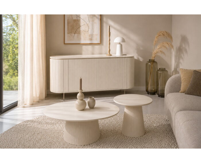 Salontafel Patrice rond 50 cm - Ivoor