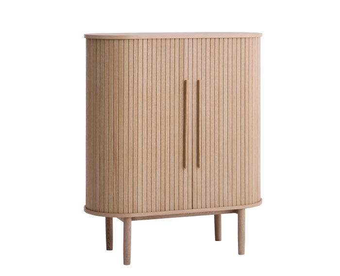 Opbergkast Meta - eiken & eikenfineer licht naturel - 100x40x118 cm - 2 deuren