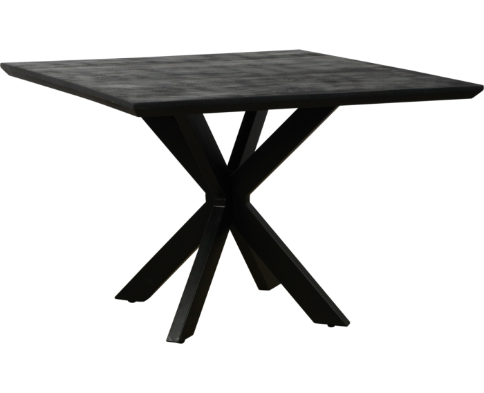 Eettafel Colorado vierkant mangohout 110x110 cm - Zwart