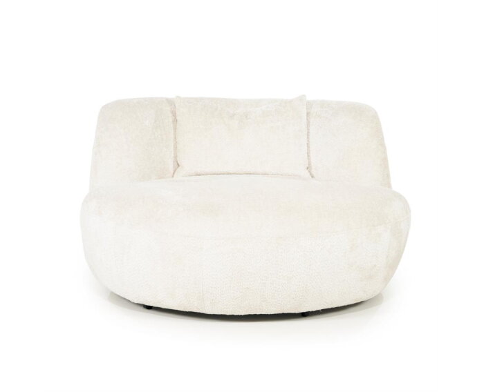 Fauteuil Emily – Grote ronde draaifauteuil 130 cm - Japandi - Beige | SEVN