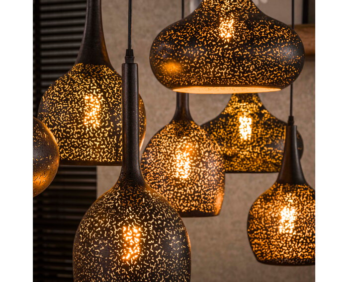 Hanglamp Zip 7 lampen - Artic zwart