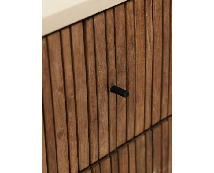 DTP home Lagoon dressoir teakhout en Mortex naturel / beige - 110 x 45 x 80 cm
