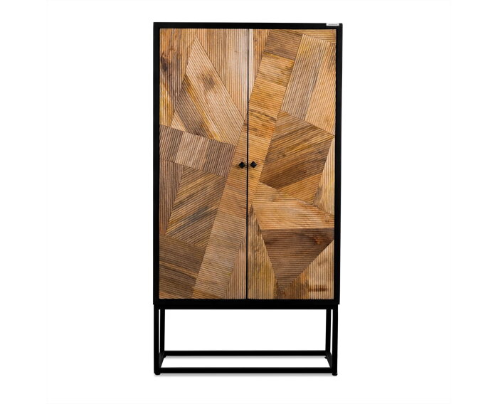 Opbergkast Oeral mangohout 90 cm - Zwart Bruin