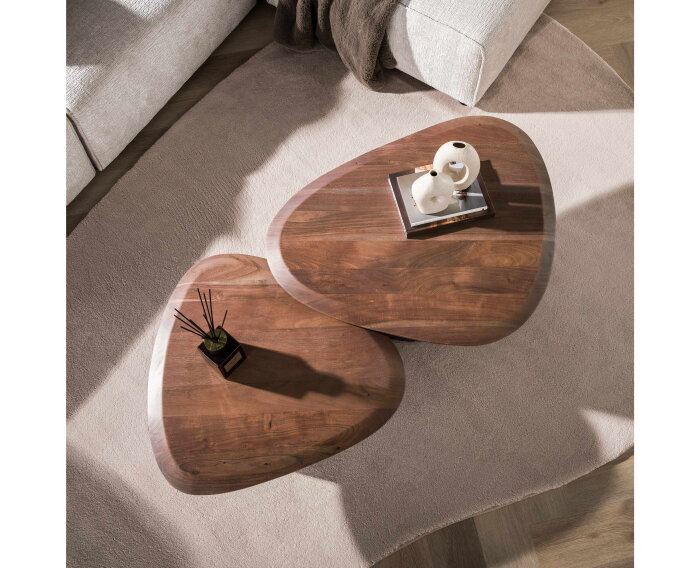 Salontafel Melta set/2 - Massief acacia bruin