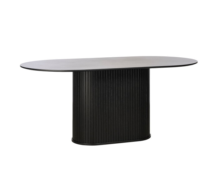 Eettafel Nola ovaal 180x95 cm eiken- zwart