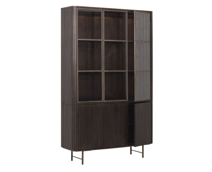 Showcase Maroon, 2x3 doors,210x130x40 cm, mahogany