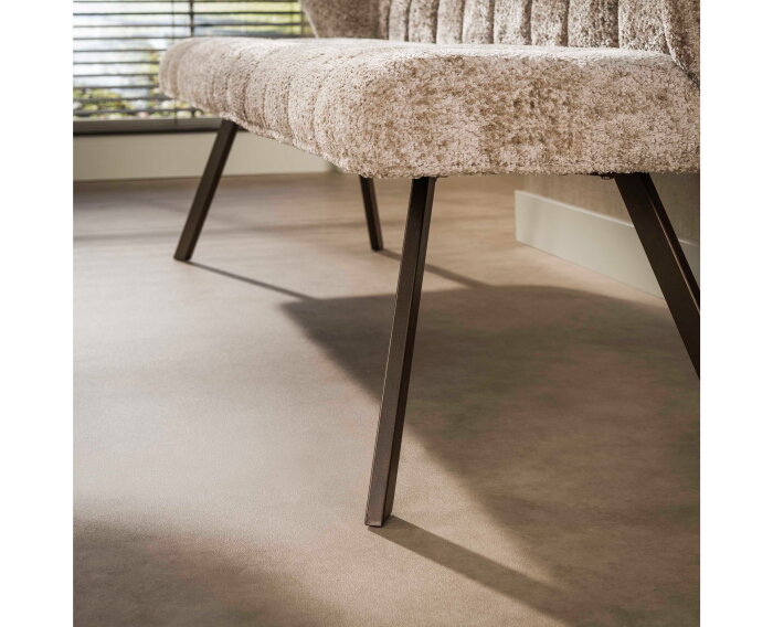 Eetkamerbank Raster - Alura zand - bruin metaal - 180x58x81 cm
