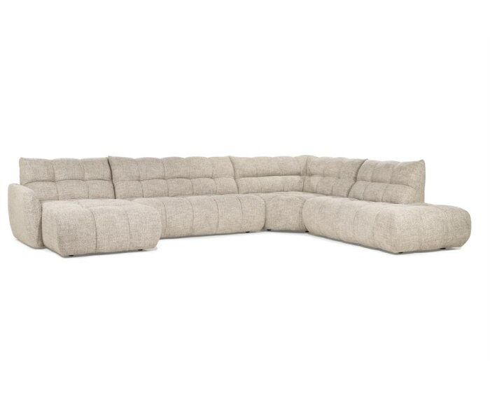 SEVN Violette modulaire U-bank - Silencio Taupe - 398x250 cm - zelf samen te stellen
