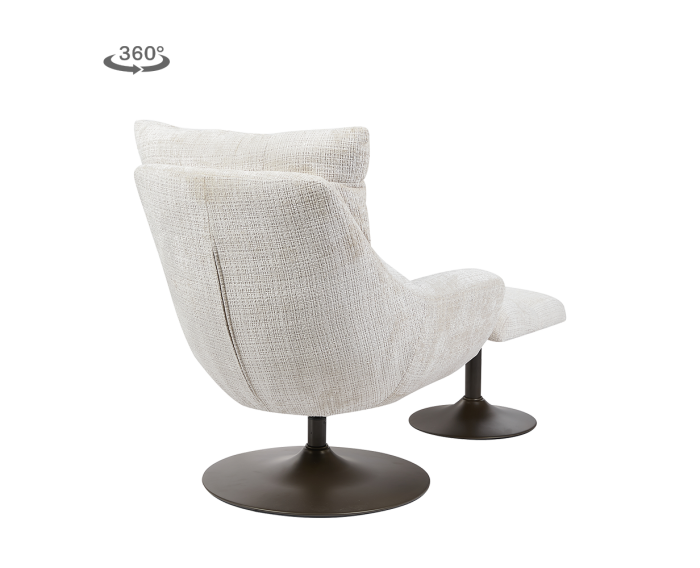Force Fauteuil met voetenbank - Cremona 02 sand (draaibaar)