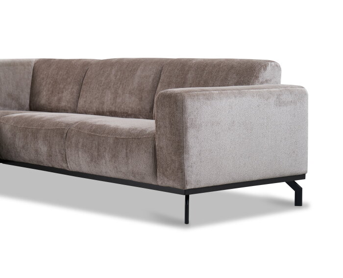 Hoekbank Avani met ottomane Links - Taupe &ndash; 256x188x77 cm &ndash; Modern