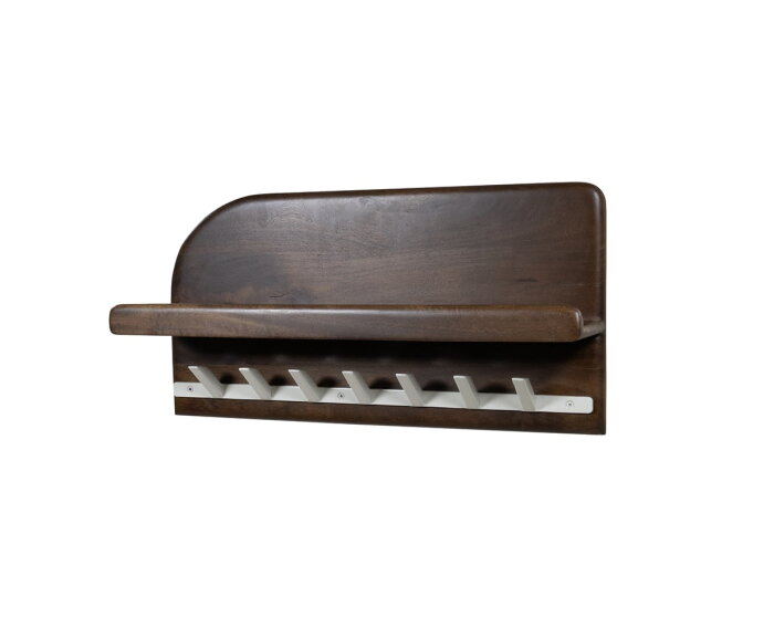 Bonaire kapstok 60 met plankje en 7 haken - Welcome Home Collection