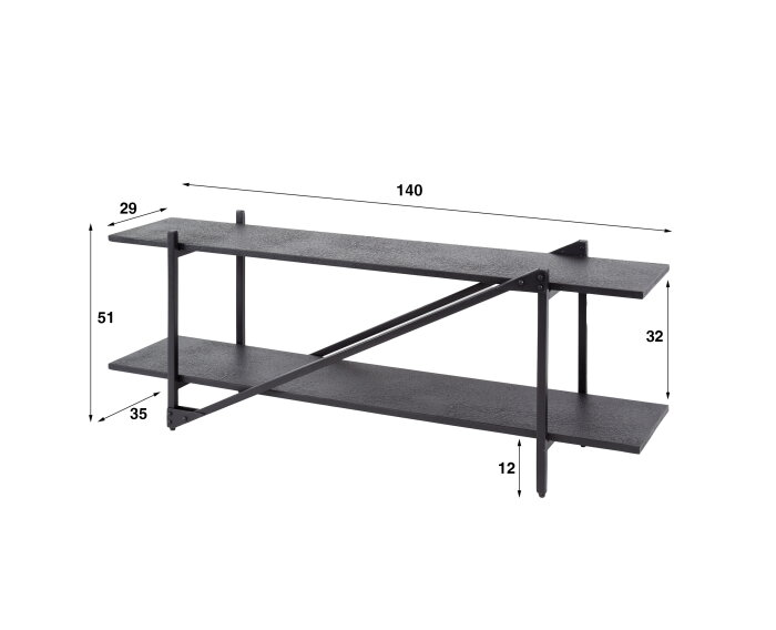 TV-meubel 140cm Piega - Grijs