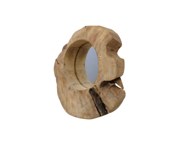 Wandspiegel Kecik - 30x30 - Naturel - Teak/glas