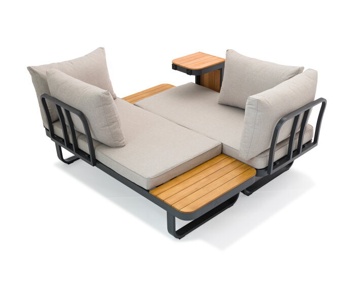 Samos alu.multifunct.loungeset taupe FSC 100%