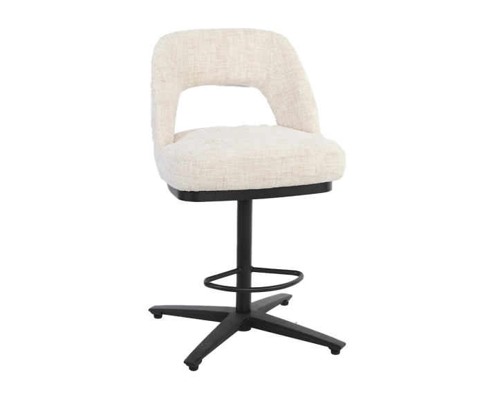 Caldes Barstoel - fabric Ted 24 off-white (draaibaar)