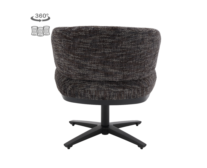 Tower Living Eetkamerstoel Perca draaibaar Chenille - TED 17 blue-grey