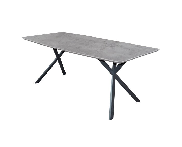 Eettafel betonlook 3D ovaal 190 cm - Grijs