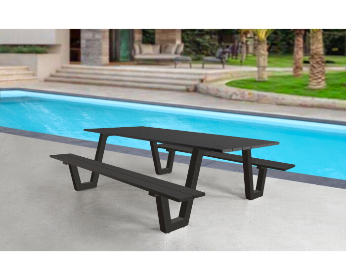 London alu picnicbench 180cm Anthra