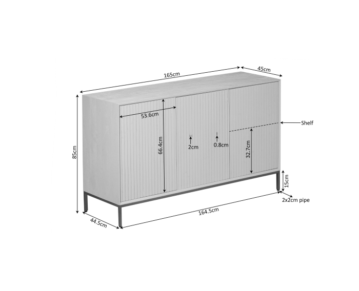 Dressoir Madison Natural | 165 cm