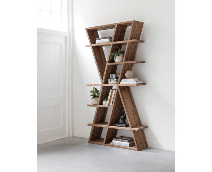 MUST Living Zorro boekenrek teakhout - 200x100x30 cm
