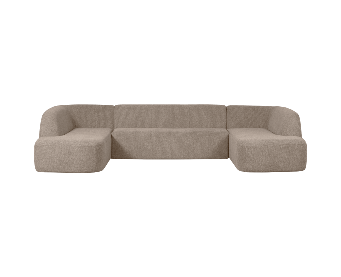 Hoekbank 'Sloping' U-vorm - Naturel Melange | BePureHome