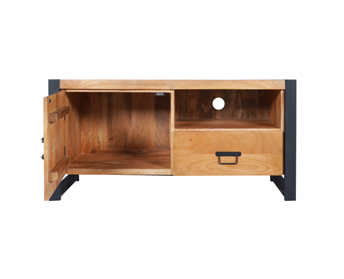 Tv-meubel Britt 110cm mango metaal - Naturel | Meubelplaats
